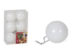 BOLA NAVIDAD BRILLO BLANCO CAJA 6 Unidades 4cm 