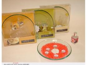 BANDEJA PORTAVELAS CON ACEITE 15cm  SURTIDO A ELEGIR 1 {*10#*