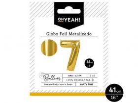 GLOBO POLIAMIDA METALIZADO COLOR ORO N�7 41cm       