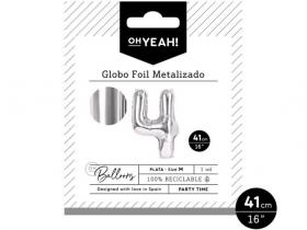 GLOBO POLIAMIDA METALIZADO PLATA N�4 41cm     