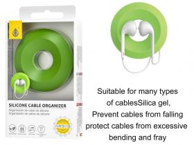 ORGANIZADOR CABLES Y AURICULARES SILICONA VERDE     