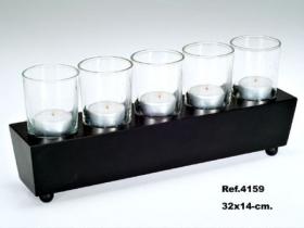 BANDEJA PORTA VELAS 5 VASOS 32x14cm*10#*    
