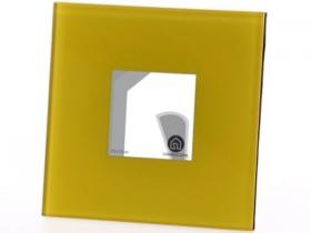 PORTAFOTOS  7,5x7,5cm CRISTAL AMARILLO=769831=