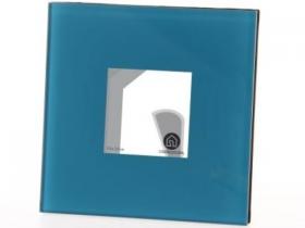 PORTAFOTOS  7,5x7,5cm CRISTAL AZUL *10#*      