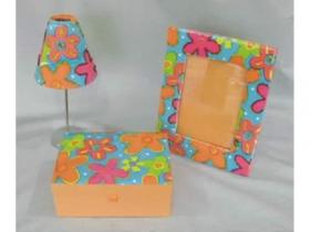 PORTA VELAS LAMPARA TELA FLORES*10#*        