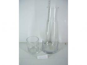 BOTELLA ALTURA 20cm DIAMETRO 10,5cm  CON VASO CRISTAL *10#*