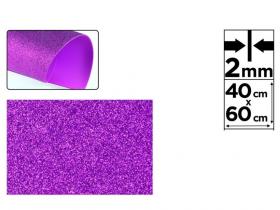 GOMA EVA CON PURPURINA 40x60cm VIOLETA(12)  