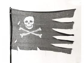 BANDERA PIRATA HALLOWEEN 76x127cm{     �