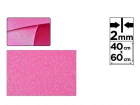 GOMA EVA CON PURPURINA 40x60cm ROSA         