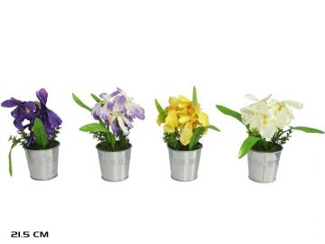 MACETA ARTIFICIAL IRIS ZINC 21,5cm  SURTIDO A ELEGIR 1         