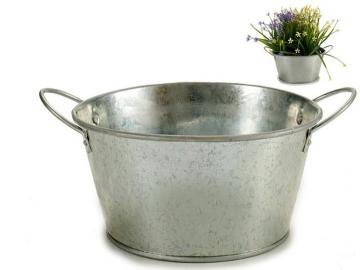 CUBO MACETA REDONDA ZINC ALTURA 11cm DIAMETRO 20cm  