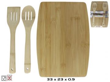 TABLA CORTE SET 33x23cm  CON ESPATULAS