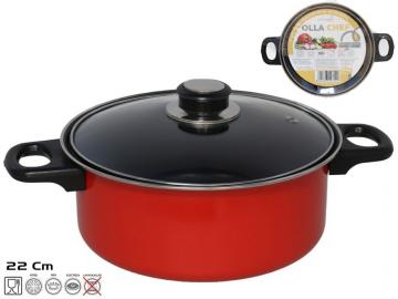 CACEROLA OLLA CHEF 22cm ROJA            