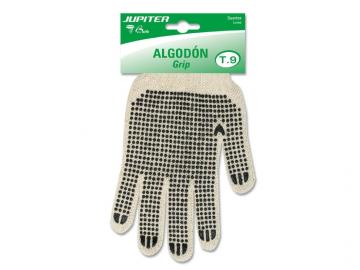 GUANTES JUPITER ALGODON PUNTOS DOBLE CARA TALLA 9 