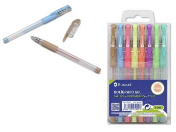 BOLIGRAFOS GEL 15cm 8 COLORES PASTEL   