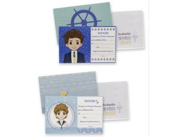 INVITACION CON SOBRE 6 Unidades NI�O COMUNION 9x14  SURTIDO A ELEGIR 1  