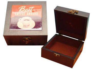 CAJA MADERA CUADRADA 2 PIEZAS 20cm Y 15cm    