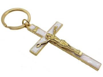 LLAVERO COMUNION CRUZ BLANCA 11cm           