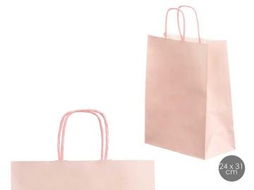 BOLSA PAPEL LISA ROSA PALO 31x24cm      