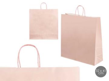 BOLSA PAPEL LISA ROSA PALO 32x41cm      