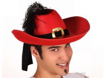 SOMBRERO MOSQUETERO ROJO ADULTO        