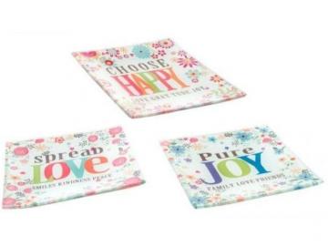 BANDEJA VACIABOLSILLOS CRISTAL 15x15cm  SURTIDO A ELEGIR 1  