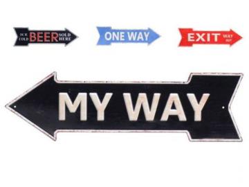 CARTEL METAL FLECHA 15x51cm  SURTIDO A ELEGIR 1          