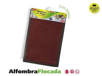 ALFOMBRA MOQUETA FLOCADA 40x60cm ROJO   