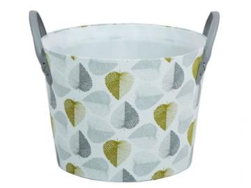 CESTO REDONDO TEXTIL AMARILLO 30x22cm   