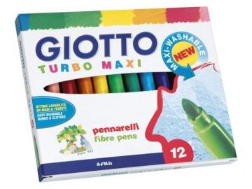 ROTULADOR 12 COLORES GRUESOS GIOTTO TURBOMAXI