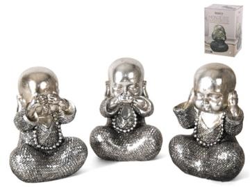 BUDA MONJE NAQPUR RESINA 14x11x20cm  SURTIDO A ELEGIR 1 