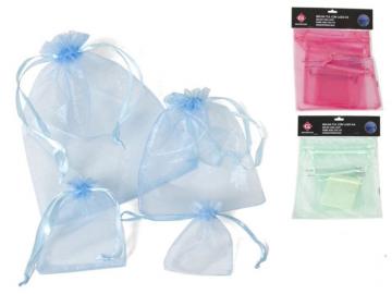 BOLSA TUL CON LAZO 4 PIEZAS 24-19-13-10cm  SURTIDO A ELEGIR 1     