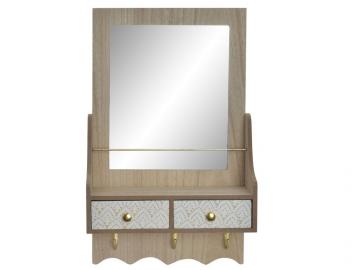 ESPEJO MDF METAL 24x10x38cm 2 CAJONES  CON REPISA  