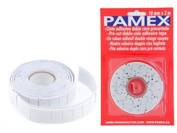 CINTA ADHESIVA DOBLE CARA CORTADA 18mm 2m  