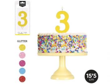 VELA GRANDE N�3 GLITTER  SURTIDO A ELEGIR 1              