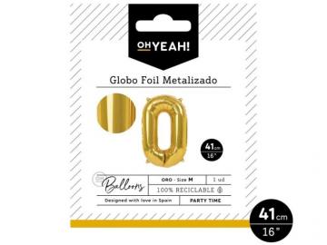 GLOBO POLIAMIDA METALIZADO COLOR ORO N�0 41cm       