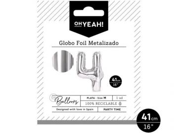 GLOBO POLIAMIDA METALIZADO PLATA N�4 41cm     