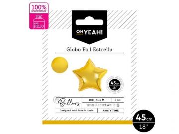GLOBO POLIAMIDA ESTRELLA COLOR ORO METALI 45cm