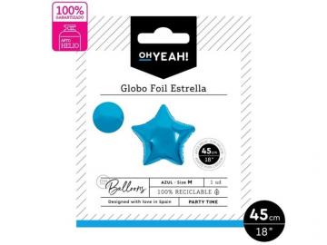 GLOBO POLIAMIDA ESTRELLA AZUL METALIZ 45cm