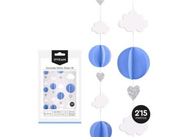 GUIRNALDA TECHO NUBES AZUL PASTEL 2,15m