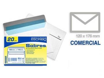 SOBRE 120x176mm COMERCIAL BLANCO 20 Unidades       