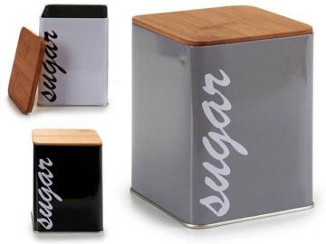 2020/06/05 BOTE METAL 14x11,5x11,5cm TAPA BAMBU AZUCAR  SURTIDO A ELEGIR 1