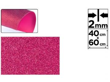 GOMA EVA CON PURPURINA 40x60cm ROSA FUCSIA