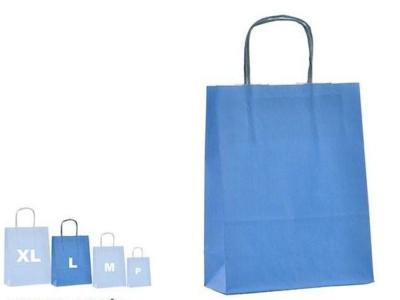 BOLSA PAPEL LISA AZUL MEDIANO 32x41cm