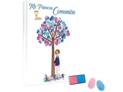 LIBRO COMUNION HUELLAS NI�O ARBOL 29x24,5cm 