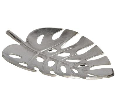 PLATO DECORATIVO HOJA 30x20x3,5cm ALUMIN