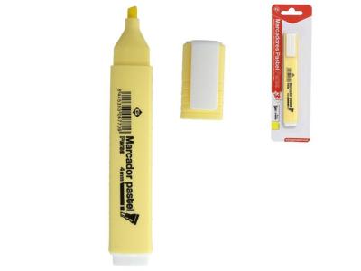 ROTULADOR FLUORESCENTE PASTEL AMARILLO PUNTA BISELADA    