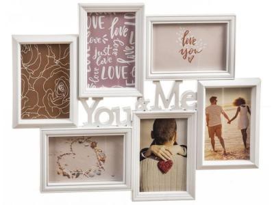 PORTAFOTOS MULTIPLE 6 PLASTICO  YOU AND ME 45x36,5cm