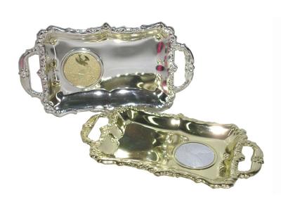 BANDEJA BODA 2923 PLATA COLOR ORO 12x6cm 