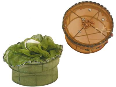 CAJITA JOYERO ORGANZA ALTURA 6 DIAMETRO 9cm  SURTIDO A ELEGIR 1  